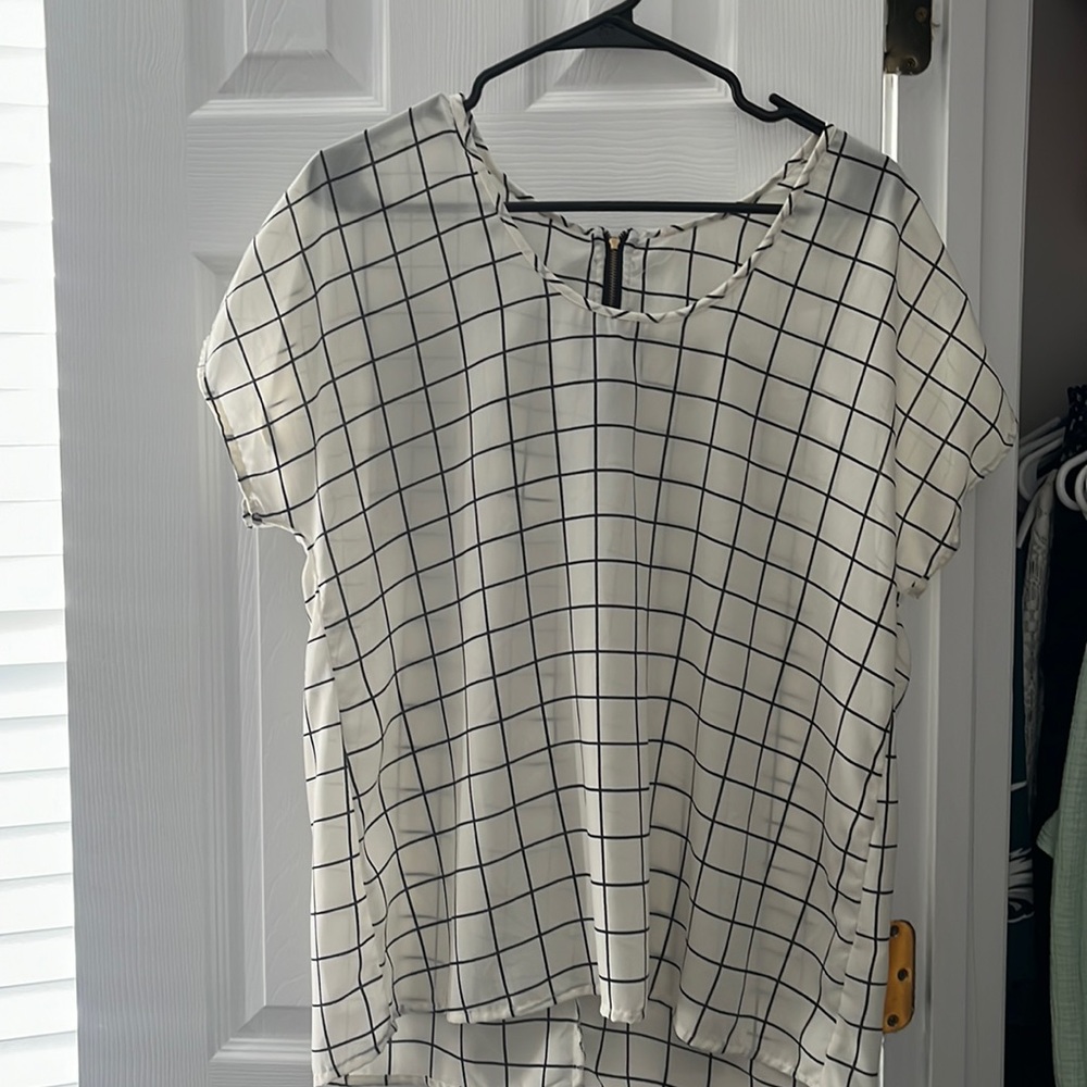 Black and White Striped Blouse